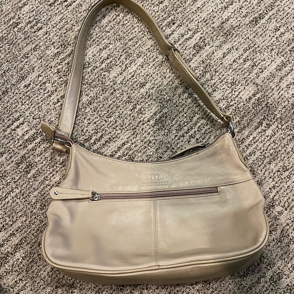 Stone & Co. Cream Leather Shoulder Bag
